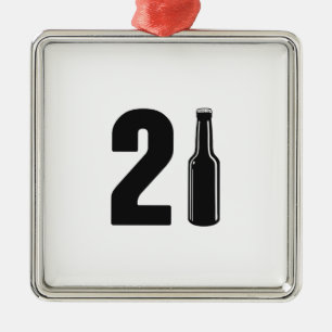 Just Turned 21 Beer Bottle 21st Birthday Metal Tree Decoration