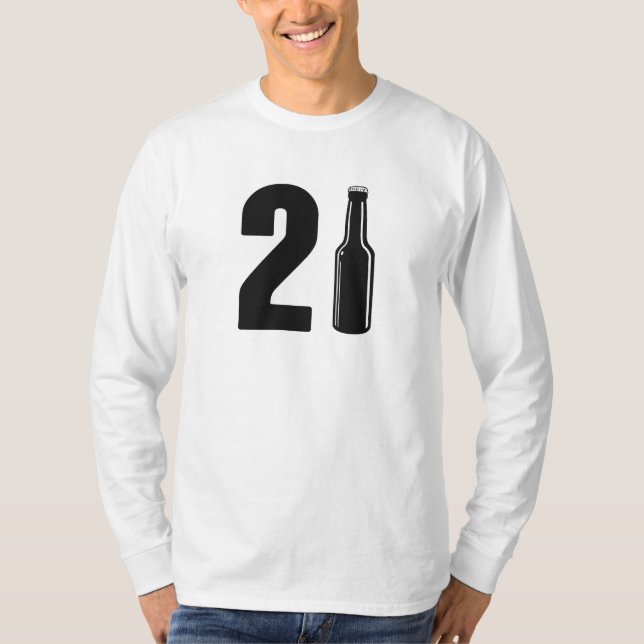 Just Turned 21 Beer Bottle 21st Birthday T-Shirt (Front)