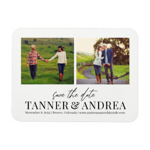 Just Us EDITABLE COLOR Save The Date Magnet