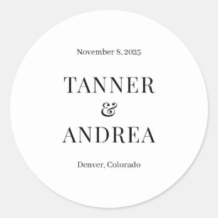 Just Us EDITABLE COLOR Save The Date Stickers