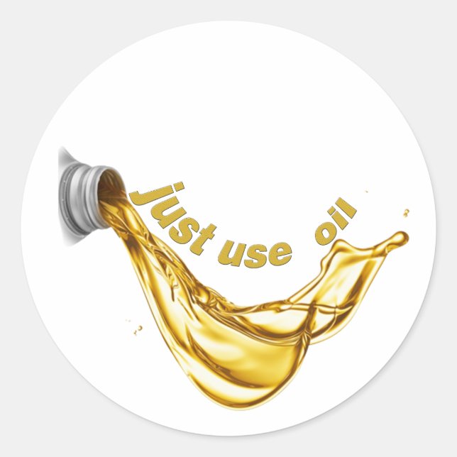 just use oil classic round sticker (Front)