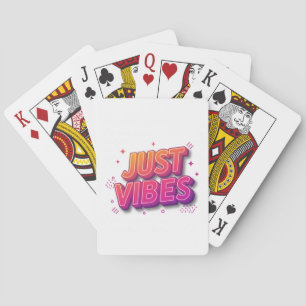 Just Vibes Colourful Text Design Custom Playing Cards