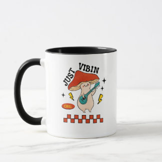 Just Vibin Chill Mushroom Graphic Mug