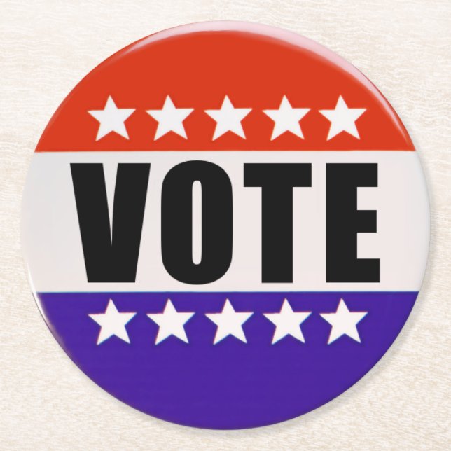 Just Vote Round Coasters (Front)