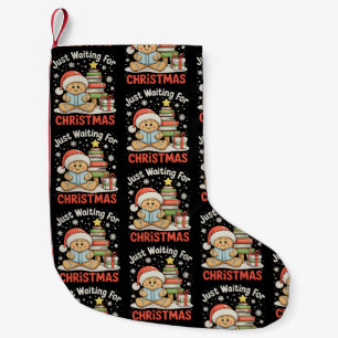 Just Waiting For Christmas Gingerbread Read Book Small Christmas Stocking