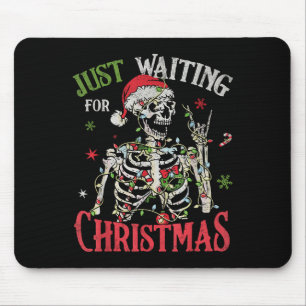Just Waiting For Christmas Holiday Santa Claus Ske Mouse Mat