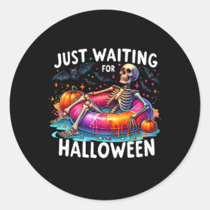 Just Waiting For Halloween 1  Classic Round Sticker