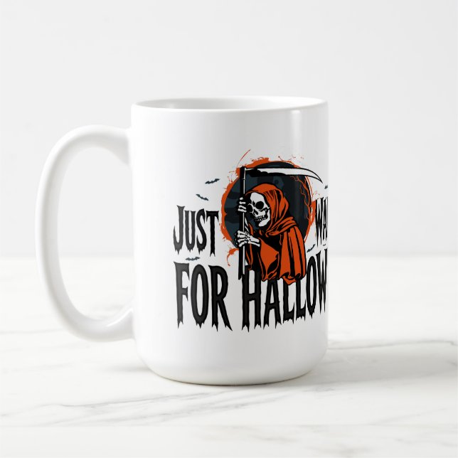 JUST WAITING FOR HALLOWEEN COFFEE MUG (Left)