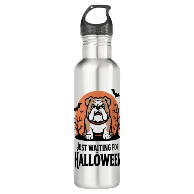 Just Waiting for Halloween Dog 710 Ml Water Bottle (Front)