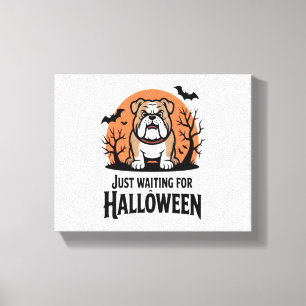 Just Waiting for Halloween Dog Canvas Print