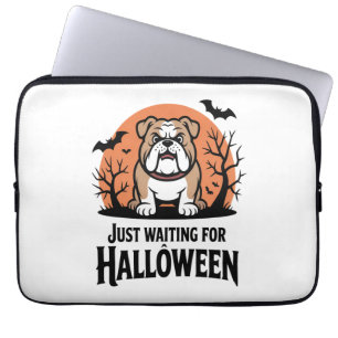 Just Waiting for Halloween Dog Laptop Sleeve