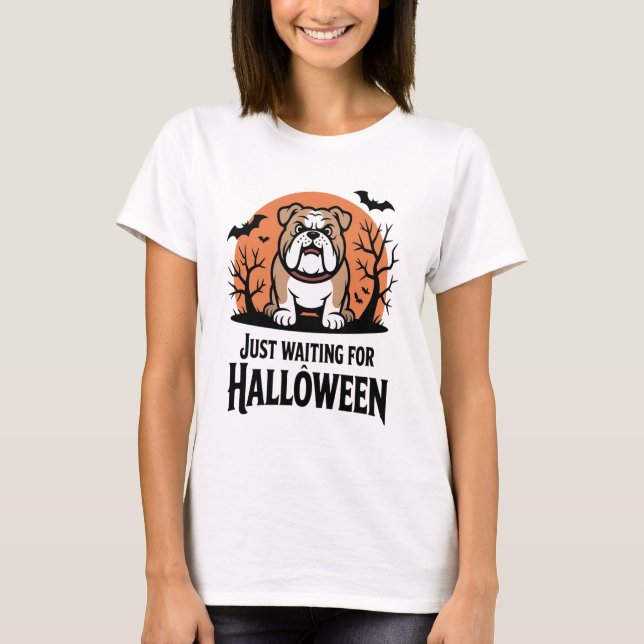 Just Waiting for Halloween Dog T-Shirt (Front)