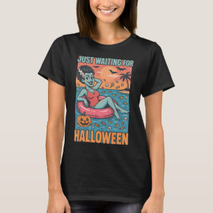 Just Waiting For Halloween Frankensteins Bride T-Shirt