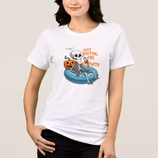 Just Waiting for Halloween – Funny Spooky Tri-Blend Shirt
