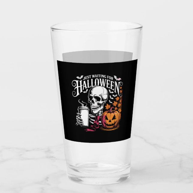 Just Waiting For Halloween Glass (Front)