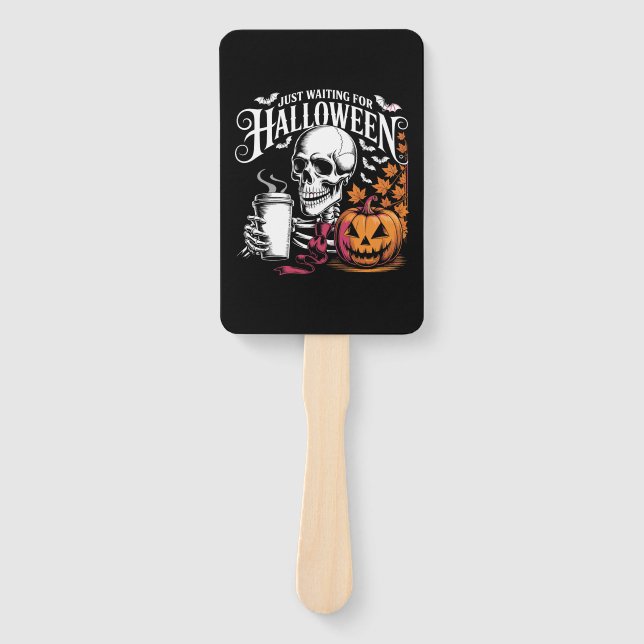 Just Waiting For Halloween Hand Fan (Front)