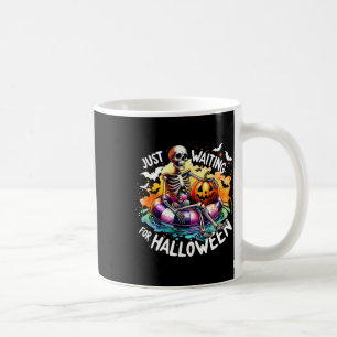 Just Waiting For Halloween Jack O Lantern Skeleton Coffee Mug