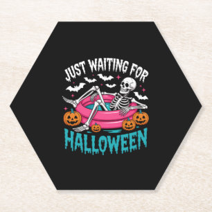Just Waiting For Halloween Png Paper Coaster