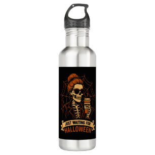Just Waiting for Halloween Skeleton 710 Ml Water Bottle