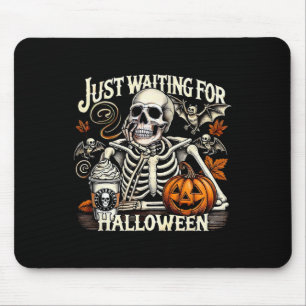 Just Waiting For Halloween Skeleton Coffee Jack Or Mouse Mat