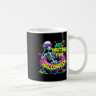 Just Waiting For Halloween Skeleton Doughnut Summe Coffee Mug