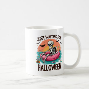 Just Waiting For Halloween Skeleton Humour Coffee Mug