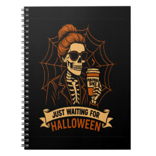 Just Waiting for Halloween Skeleton Notebook