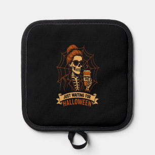 Just Waiting for Halloween Skeleton Pot Holder