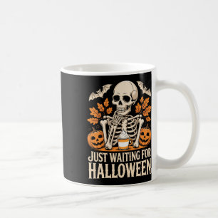 Just Waiting For Halloween Skeleton Summerween Coffee Mug