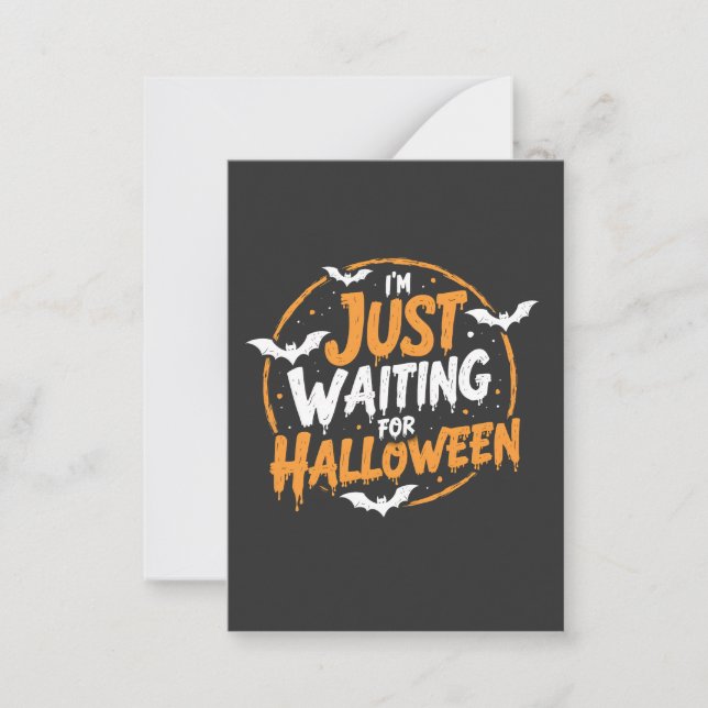 Just Waiting For Halloween Spooky Batty Gift  Card (Front)