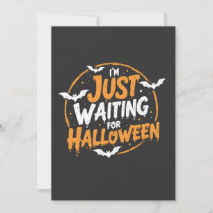 Just Waiting For Halloween Spooky Batty Gift Thank You Card