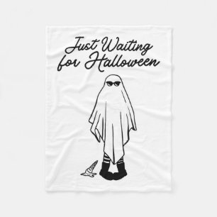Just Waiting For Halloween Spooky Ghost Summer Hal Fleece Blanket