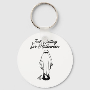 Just Waiting For Halloween Spooky Ghost Summer Hal Key Ring