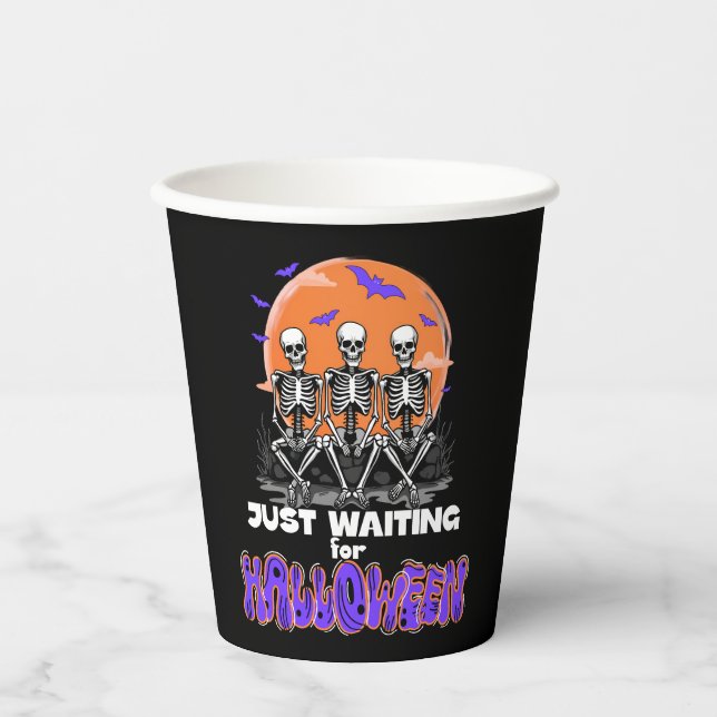 Just Waiting for Halloween, Spooky Skeleton Paper Cups (Front)