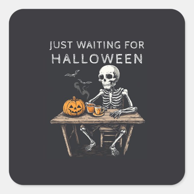  "Just Waiting for Halloween Sticker | Funny  (Front)