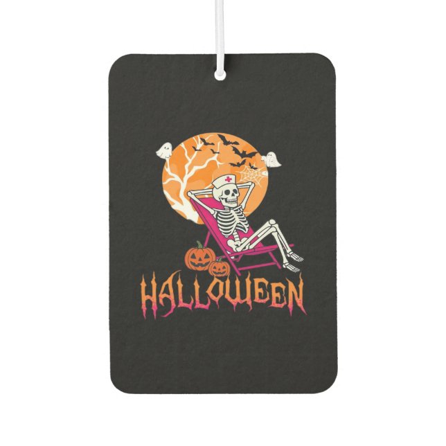 Just Waiting For Halloween Summer Nurse Skeleton P Car Air Freshener (Front)