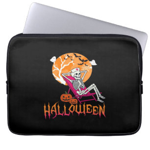 Just Waiting For Halloween Summer Nurse Skeleton P Laptop Sleeve