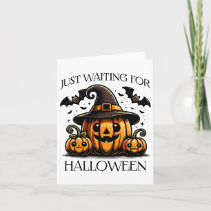 Just Waiting For Halloween Summer Spooky Pumpkin Card