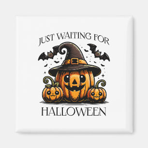 Just Waiting For Halloween Summer Spooky Pumpkin  Magnet