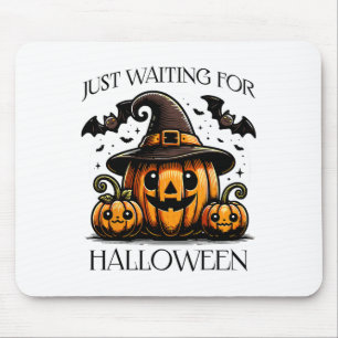 Just Waiting For Halloween Summer Spooky Pumpkin Mouse Mat