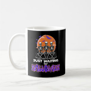 Just Waiting Halloween, Countdown Spooky Skeleton Coffee Mug