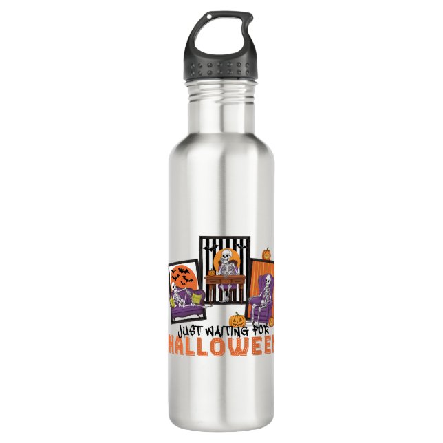 Just Waiting Halloween Fall Vibes 710 Ml Water Bottle (Front)