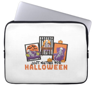 Just Waiting Halloween Fall Vibes Laptop Sleeve