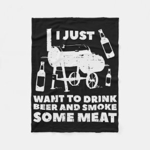 Just Want To Grill Some Meat Fun Bbq Barbecue Gril Fleece Blanket