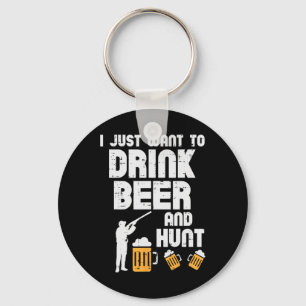 Just Want To Hunt Funny Deer Hunting Hunter Dad Gr Key Ring