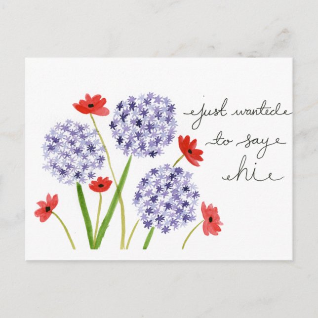 Just wanted to say Hi Postcard (Front)