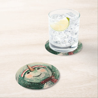 Just Watching the Snow Round Paper Coaster