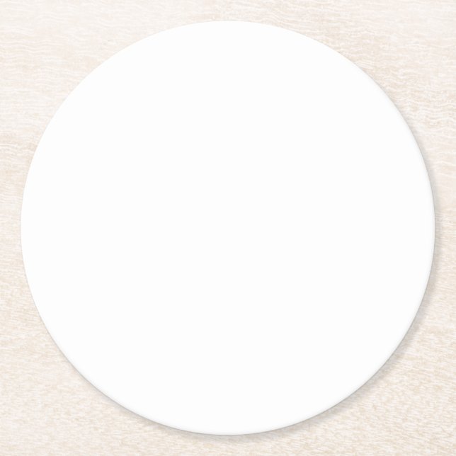 Just White Craft Round Paper Coaster (Front)