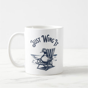 Just Wing It, Duck on a Beach Chair Vibes Coffee Mug