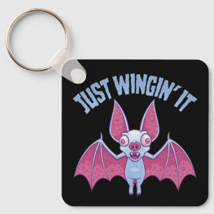 Just Wingin' It Derpy Albino Bat Key Ring